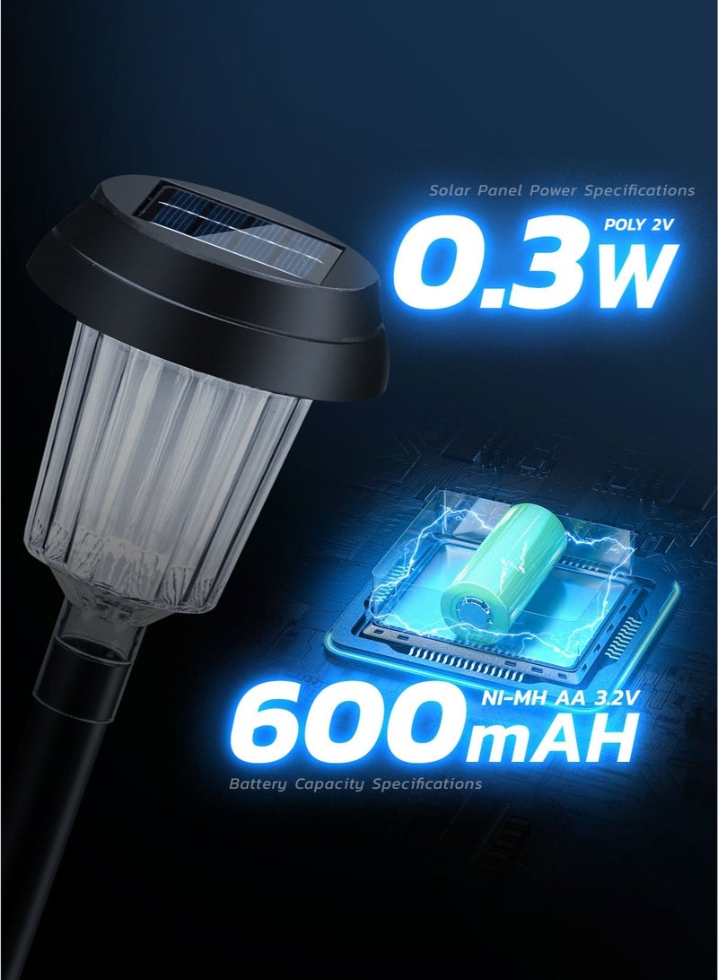 مودي 4 مصابيح أرضية تعمل بالطاقة الشمسية للحديقة، مصابيح LED بيضاء دافئة للممرات، مقاومة للماء، إضاءة ديكورية للمناظر الطبيعية للفناء والممرات والباحات الخارجية - Image 4